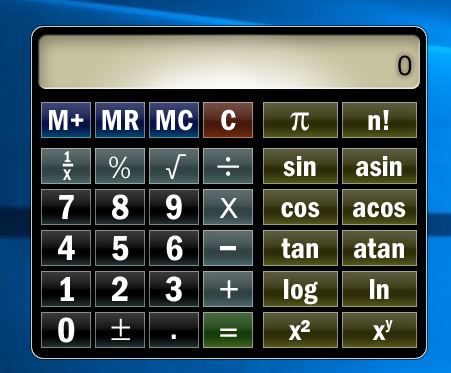 Glass Calculator- Калькулятор гаджет для windows 10, Windows 7, windows 8.1