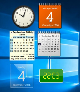Гаджеты часов и календаря для Windows 10, windows 7 и Windows 8.1